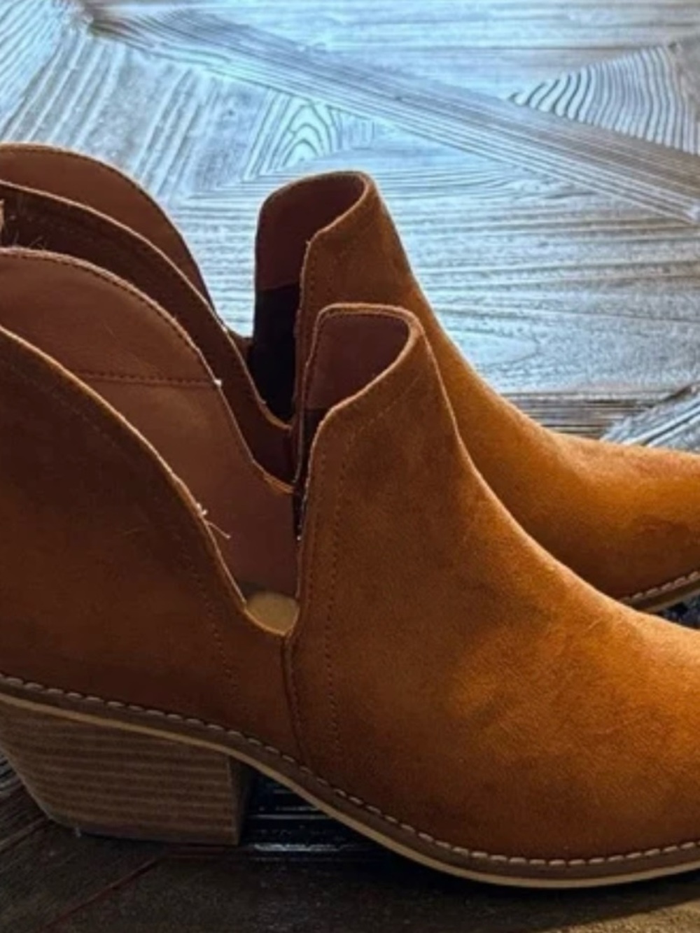 Corkys Chestnut Suede Cutout Ankle Booties